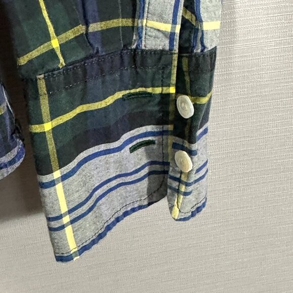 J Crew Perfect Shirt Women 2 Blue Tartan Plaid Cotton Long Sleeve Button Up - Picture 5 of 7